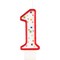 Party Central Polka Dot Numeral 1 Birthday Party Candles - 3" - White and Red - Pack of 6